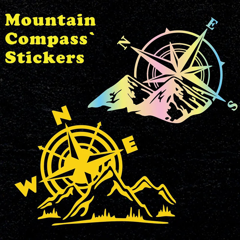 

New Motorcycle Decal Compass Mountain Vinyl Sticker For Motor Helmet Motor car Decal Decor Mountain Compass Stickers