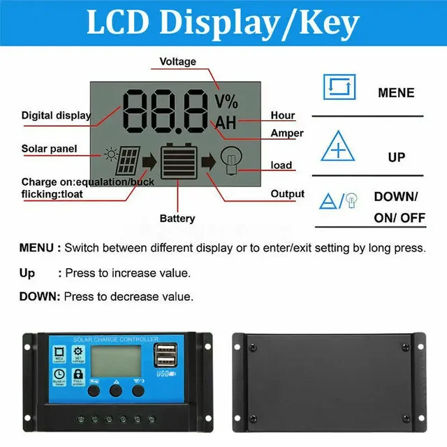 50W Solar Panel Kit Mono Crystalline Charger With 40A Solar Charge Controller + Clip For Home Camping Outdoor Lighting Motorhome 3