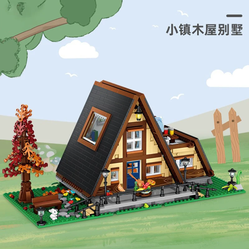 

Loz Town Triangle Wooden House Villa Mini Particle Building Block Puzzle Assembly Street View Model Toy Boy Girl Gift For Friend