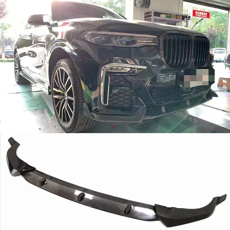 3 Pz/Set Per Bmw X7 M-Sport Paraurti Mtech Diffusore Spoiler Paraurti Anteriore In Vera Fibra Di Carbonio 2019 2022