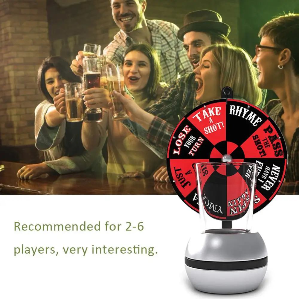 Description Picture 2 of itemBeer Wine Board Game Pointer Shot Spinner Party Game Glass Cup Kit Spin Drinking Game Table Home Entertainment Bar Tools