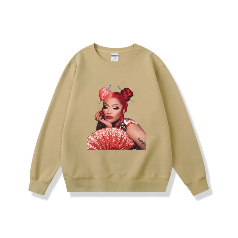 Rapper Nicki Minaj Red Ruby Da Sleeze Graphic Pullover Men Women Hip Hop Oversized Streetwear Unisex Trend Vintage Sweatshirt