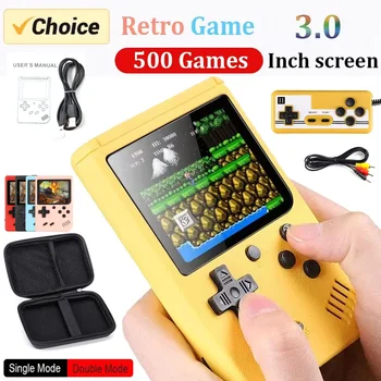Mini Console portatile per videogiochi portatile retrò 8 Bit 3.0 pollici LCD a colori per bambini lettore di giochi a colori costruito in 500 giochi
