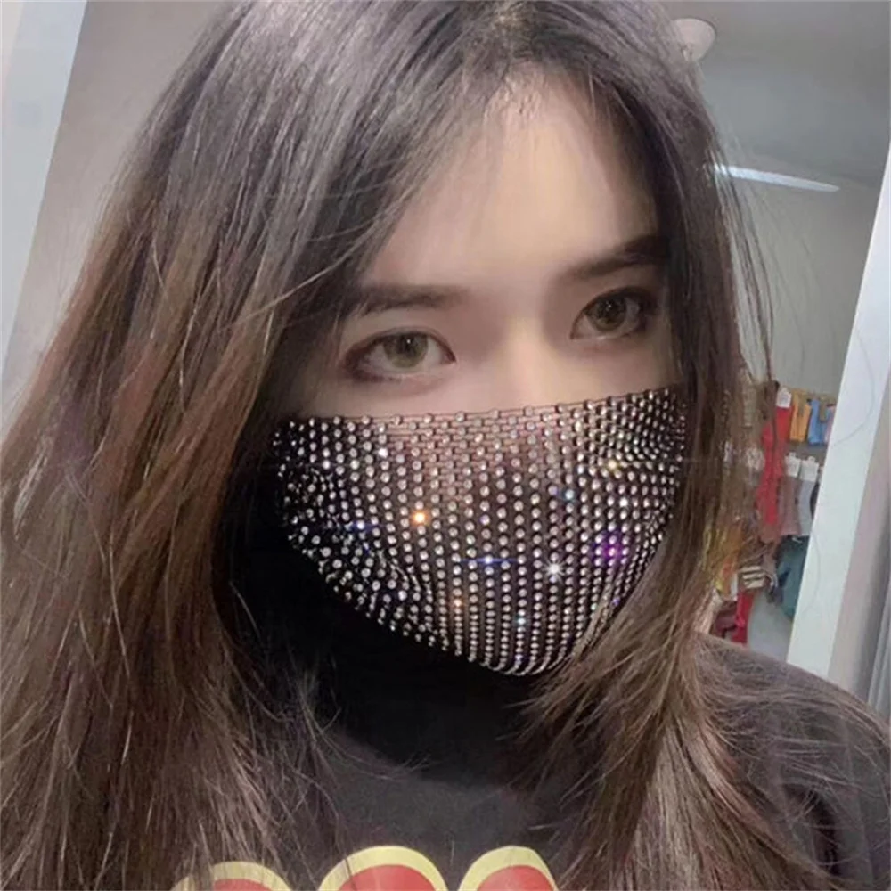 

Female New Cross border Mask with Diamond Mask Summer Flashing European and American Color Mask Trend Water Diamond Mask