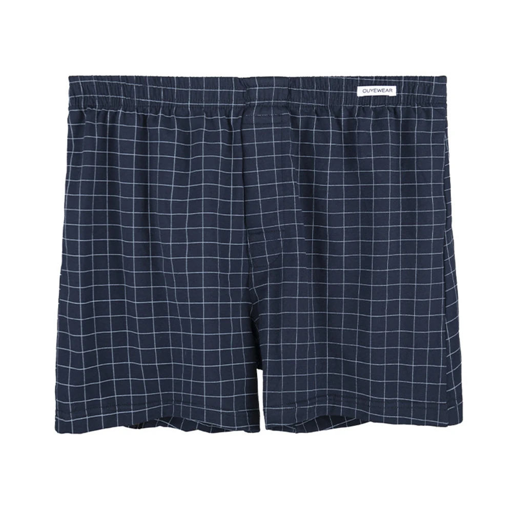 Mens Oversized Cotton Plaid Sleep Breathable Arrow Pants Plaid Underwears Boxers Sport Loose Shorts Bottoms Male Boxer Shorts