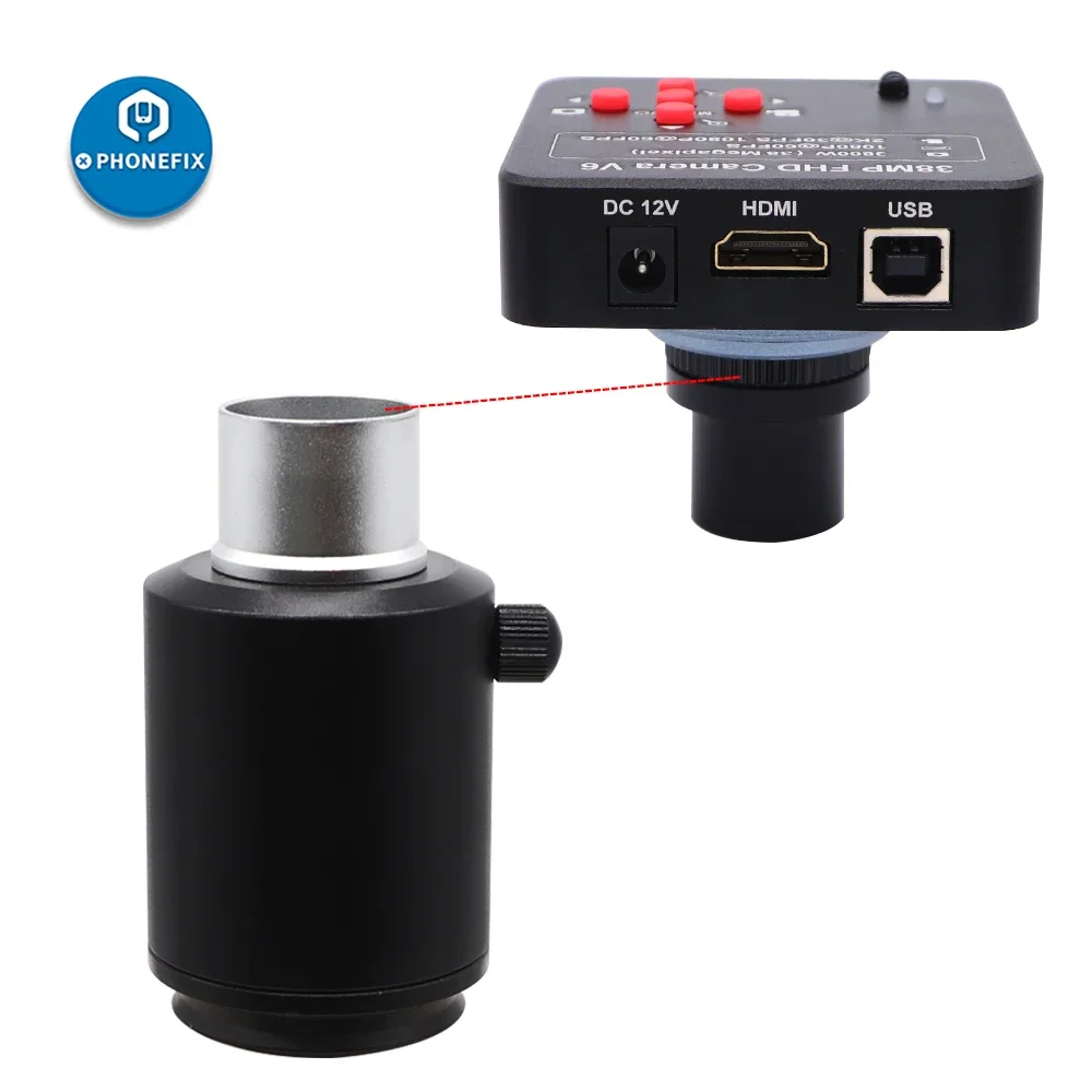 CTV Electronic Eyepiece 25mm C Mount Microscope Adapter 38mm Stereo Microscope Camera Adapters for CCD Camera Lens
