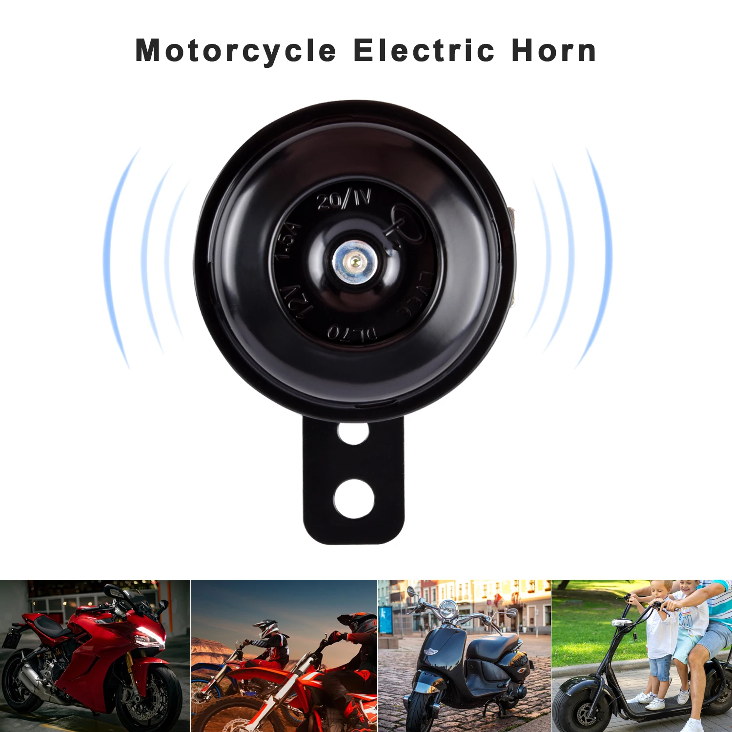 Motorcycle Electric Horn kit 12V 1.5A 120db Universal Waterproof Round Loud Speakers For Scooter Moped