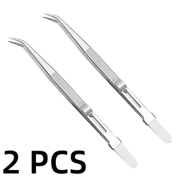 Premium Stainless Steel Precision Tweezers with Adjustable Slide Lock for Jewelry Making and Antistatic Handling