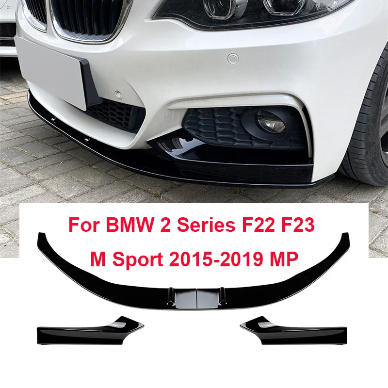 3Pc Paraurti Anteriore Spoiler Splitter Body Kit Protezioni Sotto Il Mento Per Bmw Serie 2 F22 F23 M Sport 2015-2019 Mp Accessori Auto
