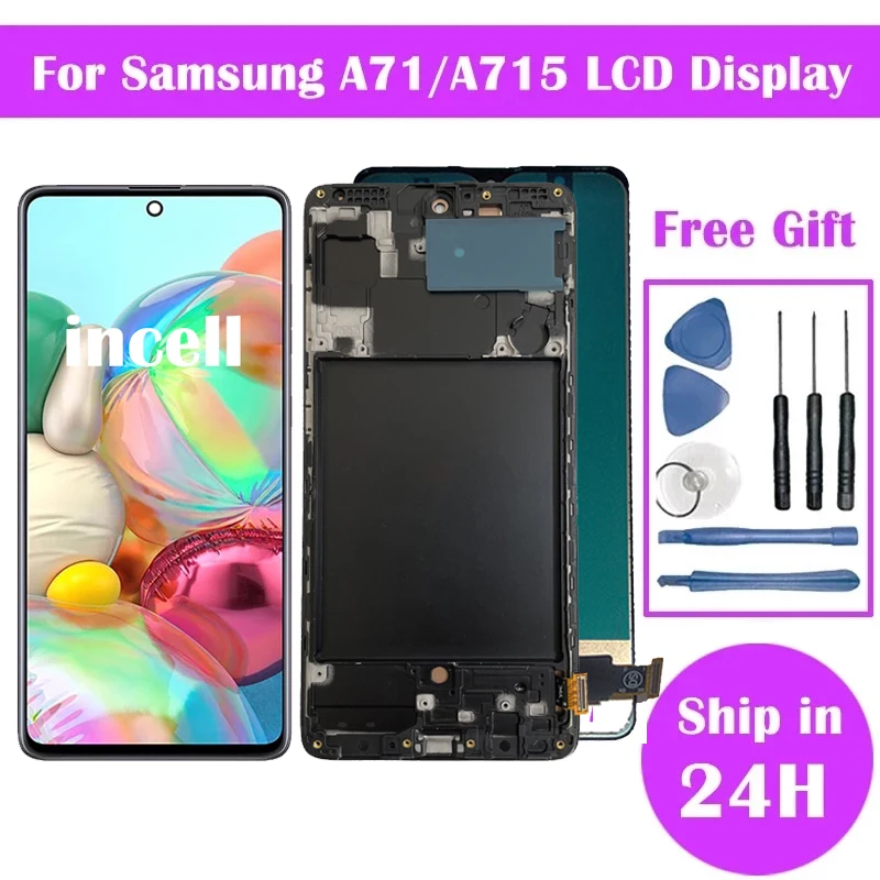 A71 Display Screen with Frame, for Samsung Galaxy A71 A715 A715F