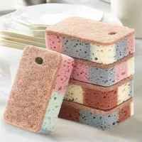 5PCS/Set Kitchen Stain Removal Sponge Double-Sided Cleaning Honeycomb Sponge Dishwashing Sponge Wipes Bathroom Cleaning Utensils