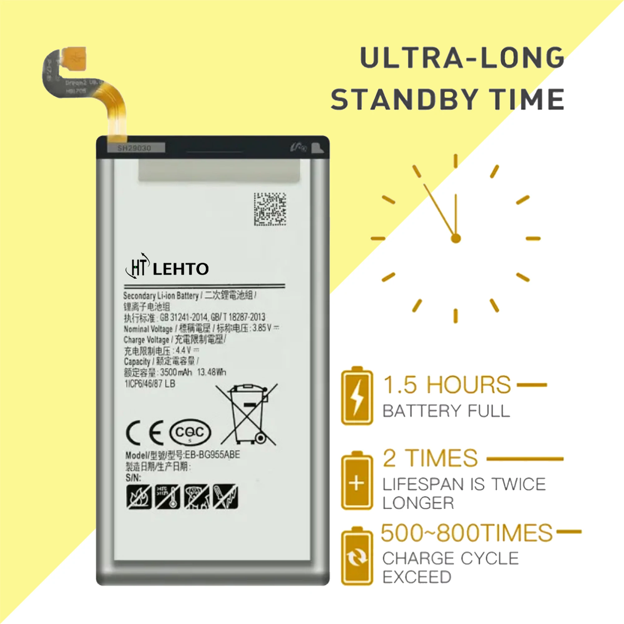 EB-BG950ABE Battery For Samsung Galaxy S8 SM-G9508 G950T G950U G950V G950F G950S G950A G9500 G950  Capacity Phone Replac
