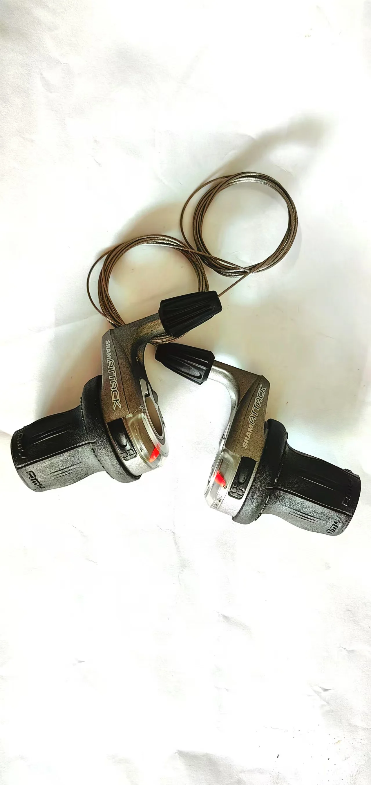 Vintage bicycle Shifter for SRAM Attack GRIPSHIFT Front & Rear set 3x9 Speed shifter Grip