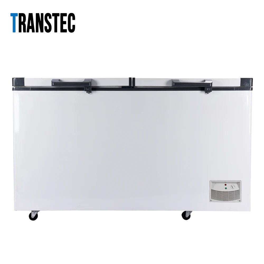 508L Solar Chest Freezer 12V/24V Power Advanced Cold Storage Solution double top open door run on solar energy big capacity