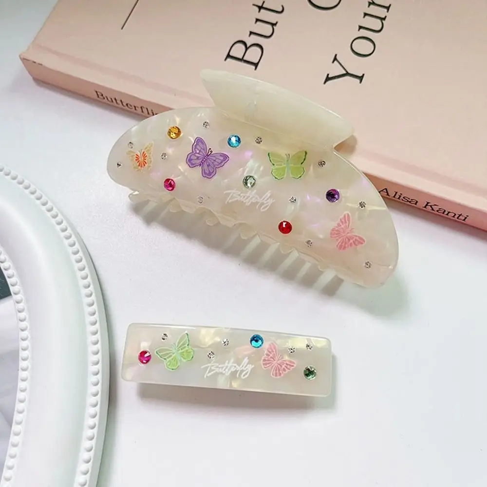 Butterfly Hair Claw Creative Diamond Acetic Acid Women Hair Clip Ponytail Holder Barrettes Headdress Party