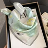 100% Real Silk Scarf Women Design Square Small Luxury Brand Handkerchiefs Hair Ribbon Headband Neckerchief Female Bandana 2024 1