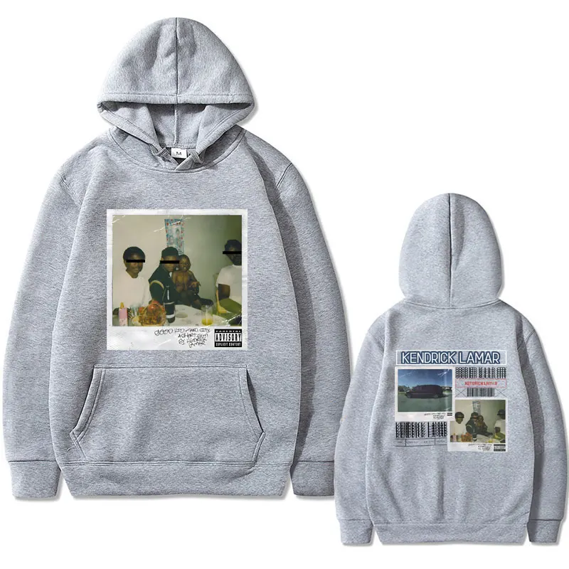 Rapper Kendrick Lamar Good Kid Album Graphic Print Hoodie Male Fashion Hip Hop Vintage Hooded Tracksuit Men Fashion Streetwear
