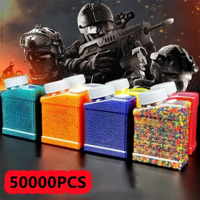 

50000 шт., нетоксичные гелевые шарики для ружья, 7-8 мм