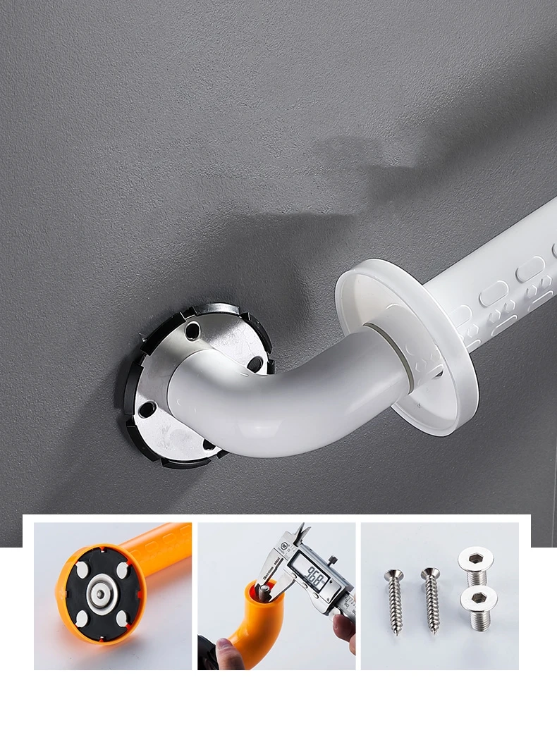Description Picture 6 of itemSafety Stainless Steel Non-slip ABS Bathroom Bathtub Handrail Grab Toilet Shower Bathtub Straight Safety Support Handle for The