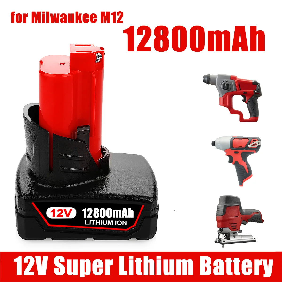 

Литий-ионный аккумулятор для Milwaukee Tool 12 В, Сменный аккумулятор для Milwaukee M12 C12 XC 48-11-2440 48-11-2402 48-11-2411 48-11-2401
