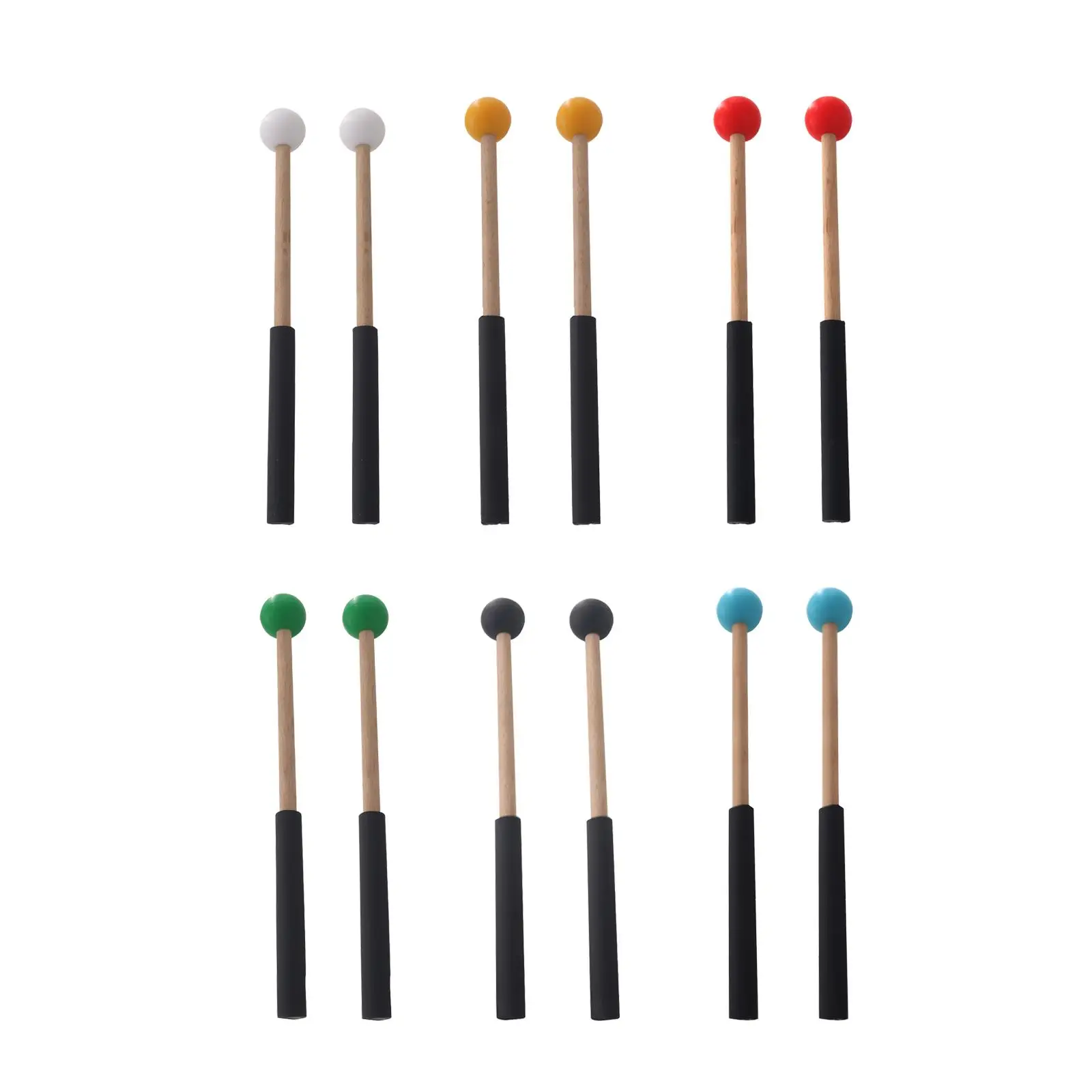 

2Pcs 8.6inch Wood Percussion Sticks Musical Drumstick with Wood Handle Percussion Drumsticks for Music Education Performance