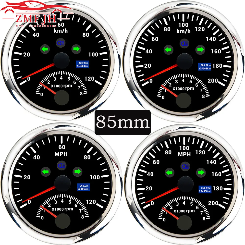 デジタルカーgpsスピードメーター 85mm 0kmh タコメーター付き 0 8000rpm 2 In 1 海上車 トラック スピードメーター Aliexpress Mobile