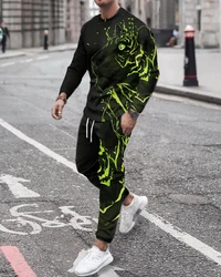 Unreal Tiger Pattern 3D Printed Men's Tracksuit Sets Casual Long Sleeve Pants 2pcs Sets Oversized Pullover Fashion Men Clothing