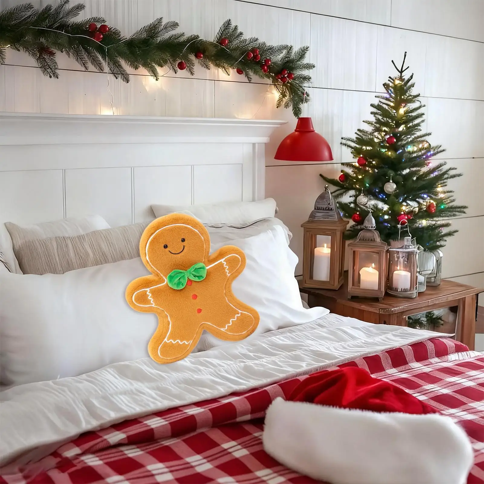 Christmas Pillows For Couch Stuffed Christmas Tree Gingerbread Cushion Couch Lumbar Pillows For Interior Designers Bedroom