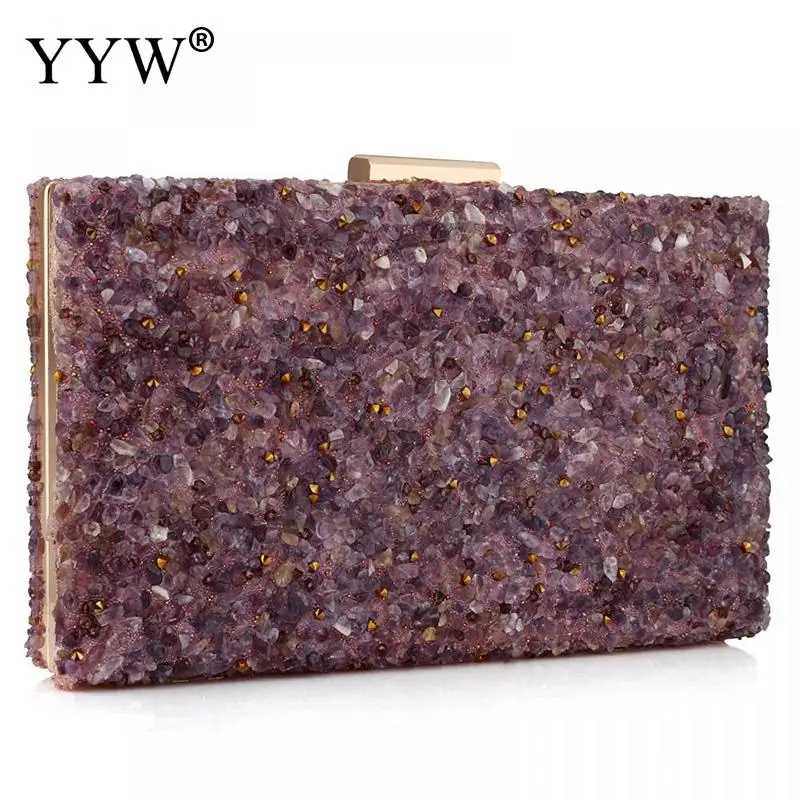 Fashion Perspex Geometric Evening Clutch Bag Colorful Acrylic Women Handbag Elegant Wedding Banquet Prom Metal Chain Purse Box