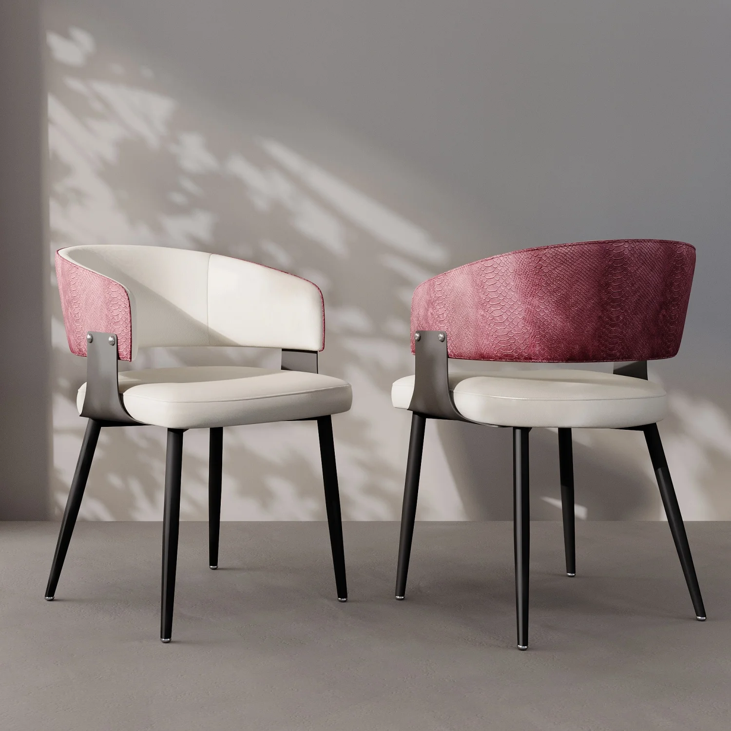 Upholstered Dining Chairs Microfiber Leather Dining Room Chairs Cushioned Back Wide Seat Padded Kitchen Restaurant Chairs