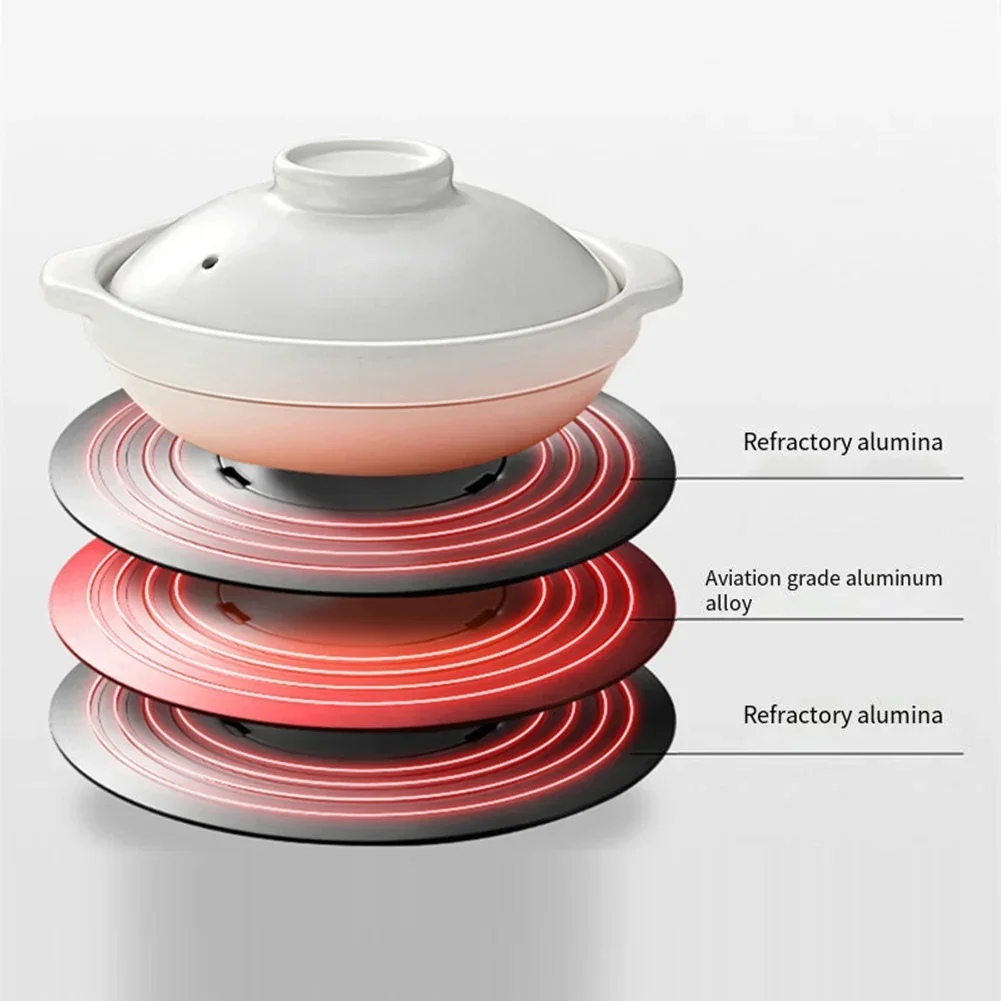 Aluminum Alloy Gas Stove Diffuser Plate Non-stick Coating Heat Conduction Plate Evenly Heats Non-slip Removable Stove Hob Rings