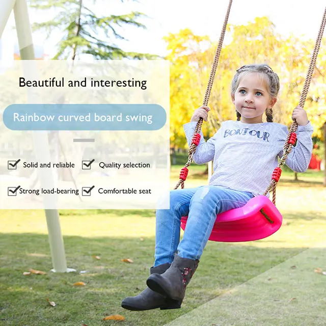 Plastic Swing Rope Seat Toys Children Colorful Swings Sports Gifts Kindergarten Playground Toy for Baby Supplies 3