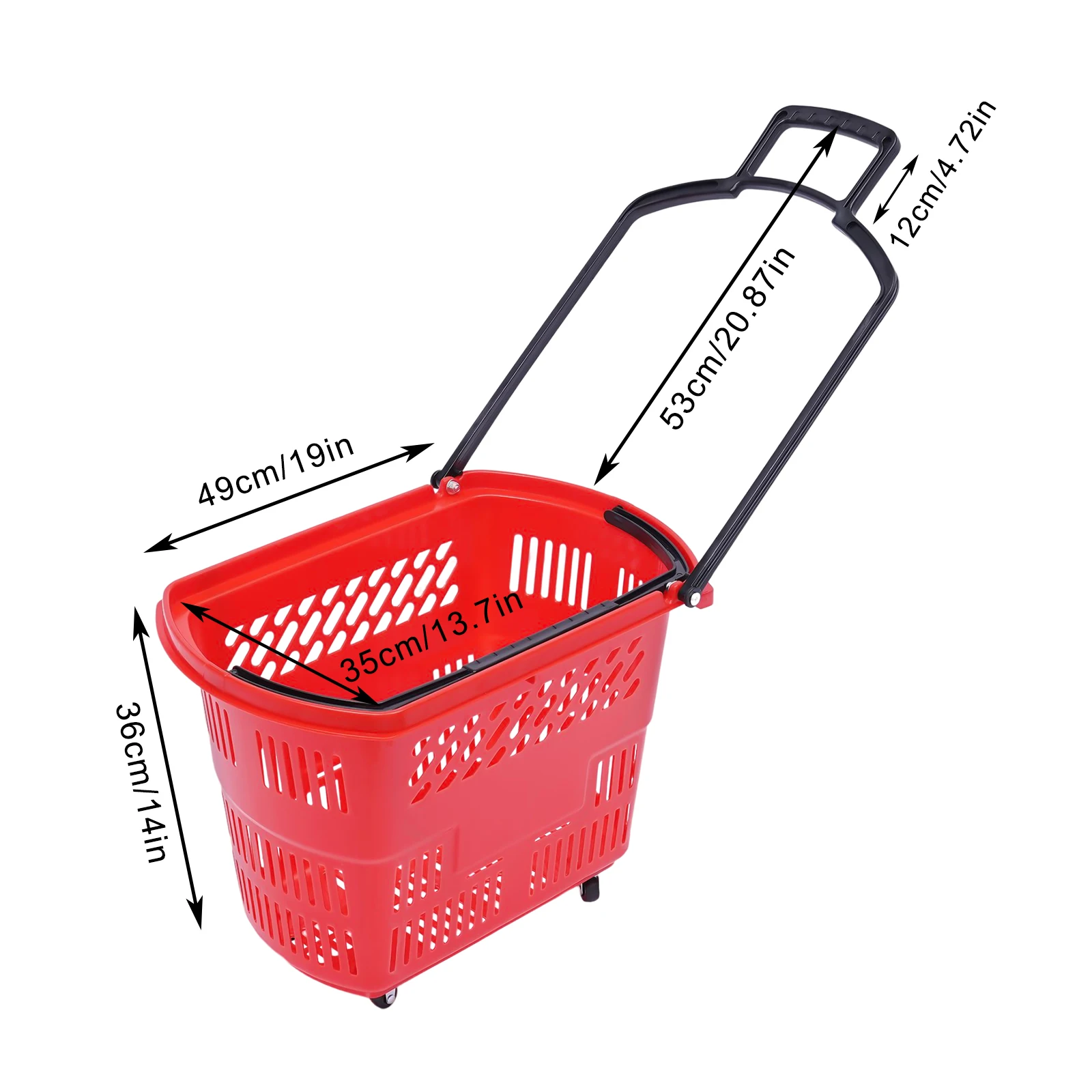 CNCEST 35L 6PCS Shopping Carts with Wheels and Handle Portable Shopping Basket Set Chic Home Kitchen Accessories