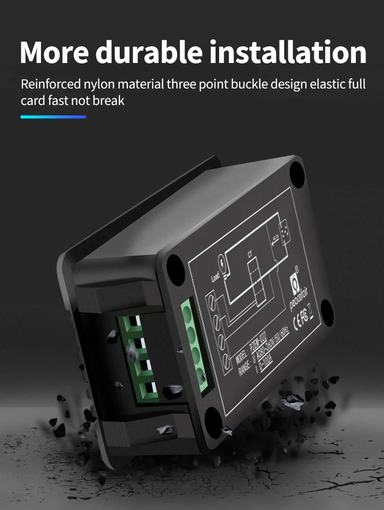 Peacefair PZEM-020 Einphasiger AC Digital Volt Amp Strommesser Spannung Watt Energie Leistungsfaktor Frequenztester 6in1 220V10A – Detail 9