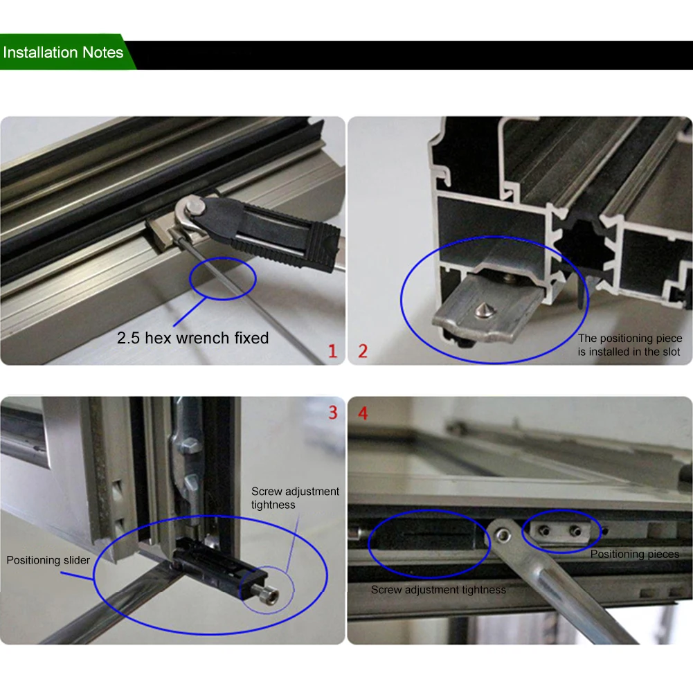 Adjustable Stainless Steel Broken Bridge Home Window Wind Support Inside Easy Install Sliding Bracing Angle Controller Limiter