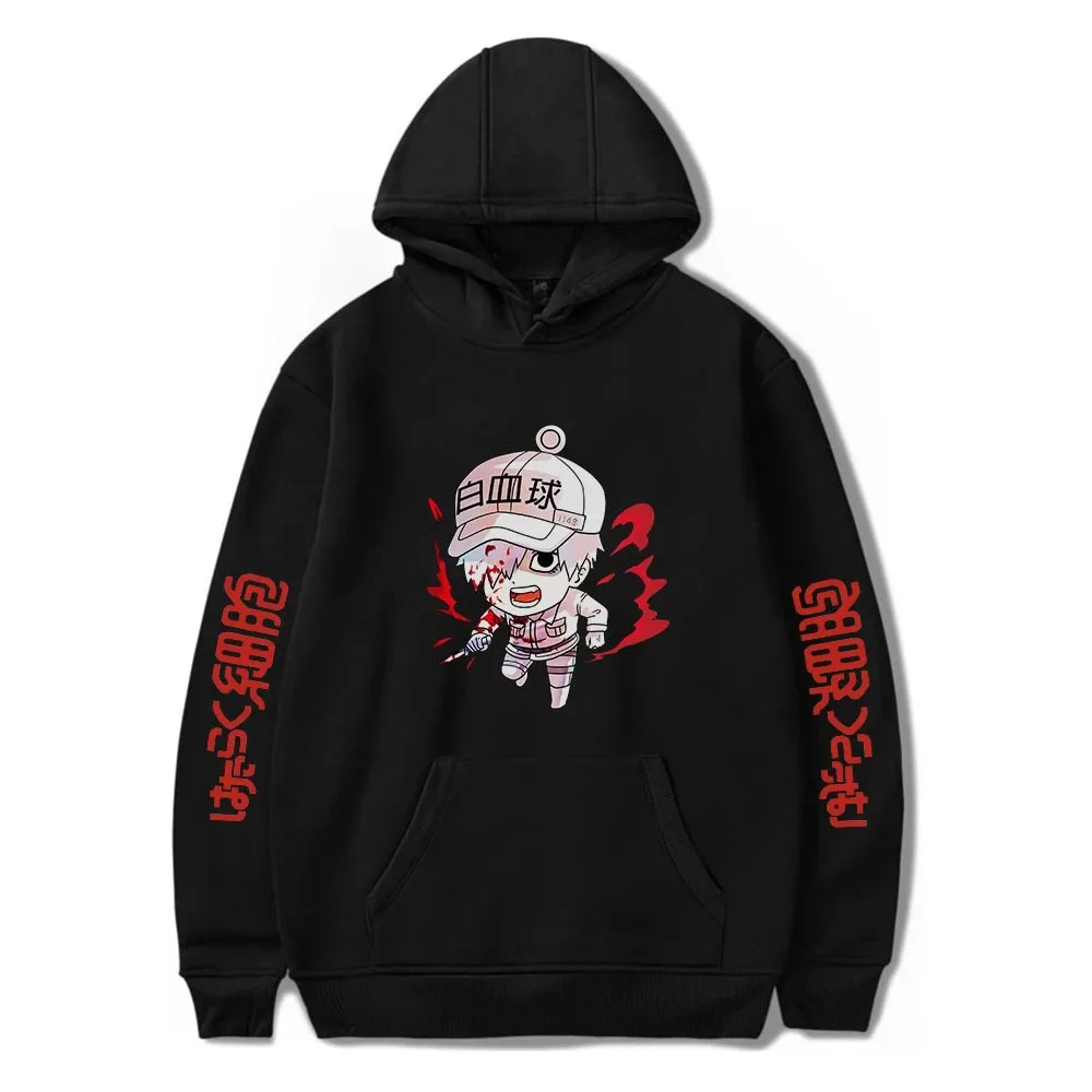 Homens e Mulheres Temporada 2 Células no Trabalho Hoodies, Moletom, Pulôver Casual, Streetwear Agasalho, Pullovers Kawaii,