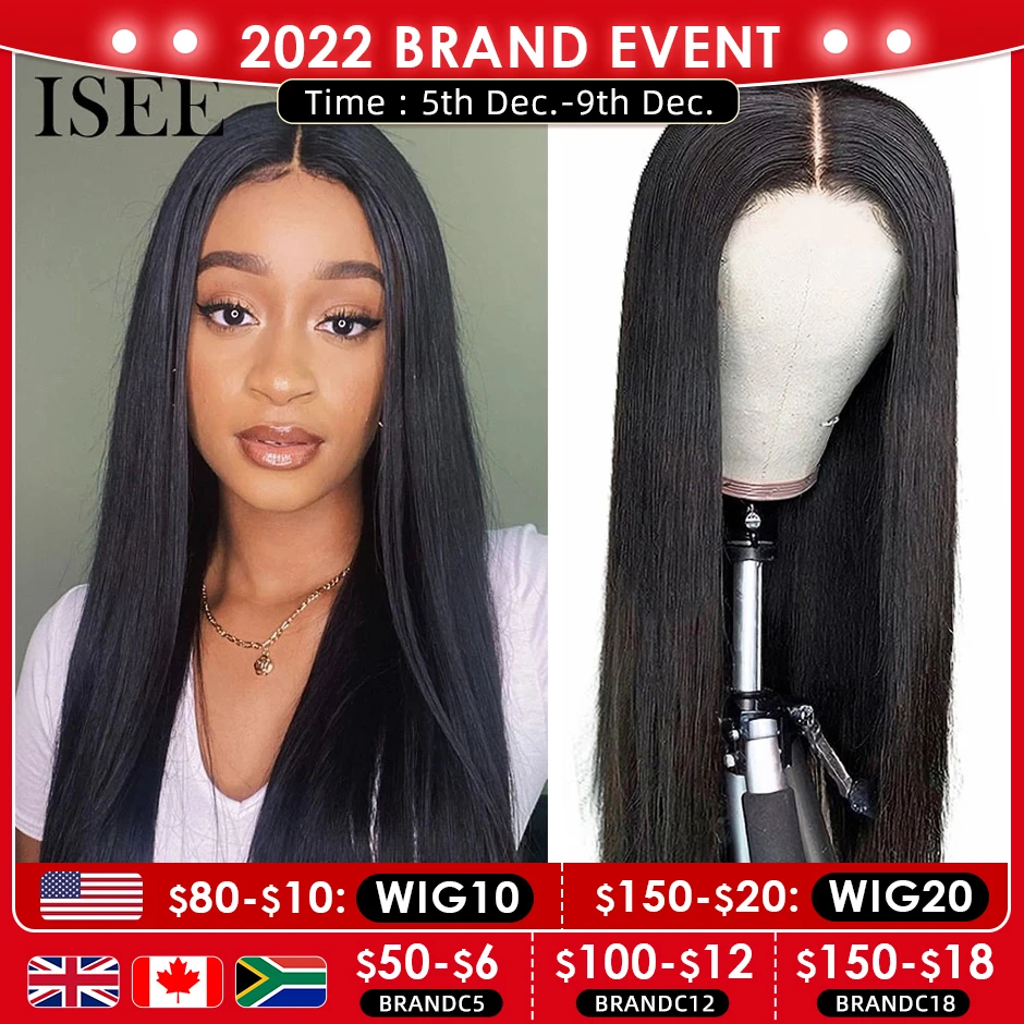 Isee Young Sraight Lace Closure Wigs For Women Bone Straight Hd Swiss