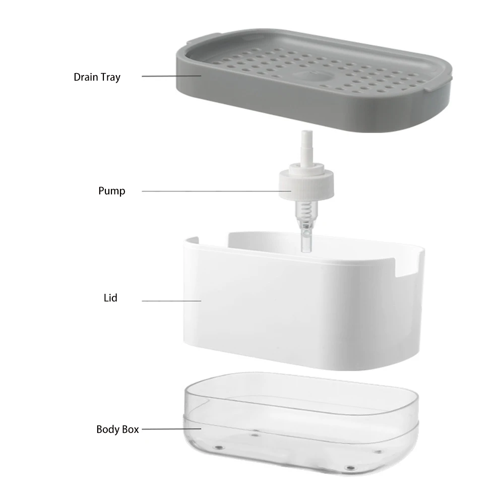 Soap Dispenser Press-type Manual Soap Dispenser 2 In 1 300ML Bubbles Household Sink Accessories Tools Kitchen Dishwashing Pump Liquid Dispenser