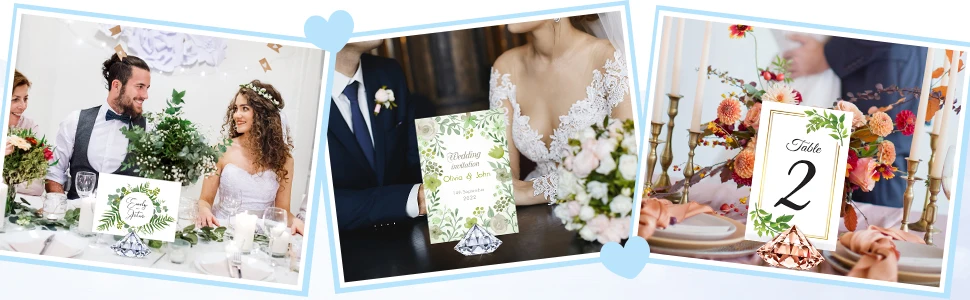 12 Stück Diamantförmige Kristall-Tischkartenhalter Hochzeitstischnummern-Kartenständer Diamant-Tischdekoration für Hochzeiten – Detail 3