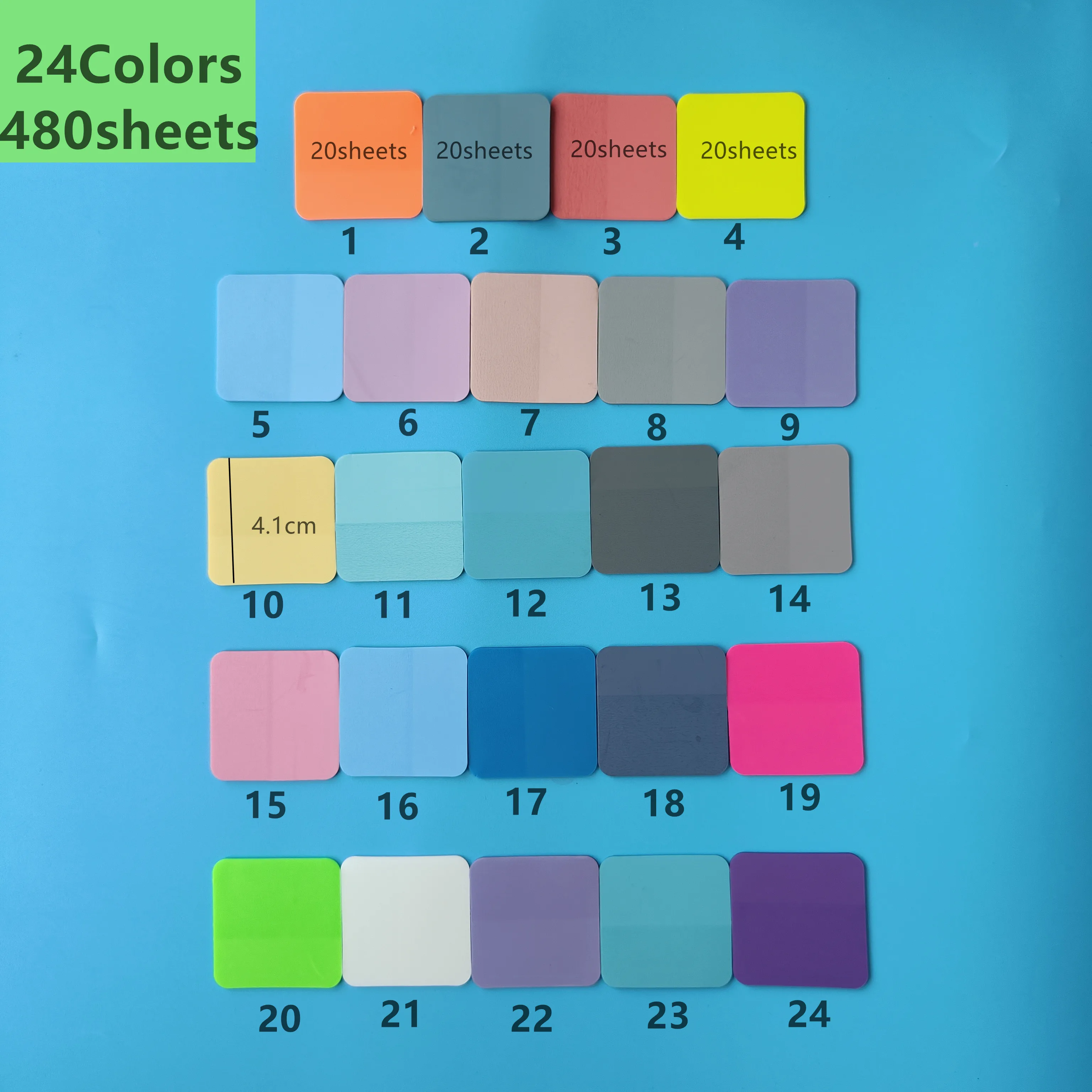 480 Sheets 24Colors Transparent Sticky Notes Scrapes Stickers Note Pads Paper Clear Notepad School Stationery Office Supplies 3