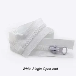 Adjustable Resin Zipper with Double Sliders - 20cm - Close end (AP105 - SingleWhite)