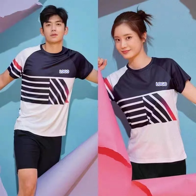 

Custom YY men's and women's badminton T-shirt quick drying breathable sweat absorption tennis shirt can print LOGO