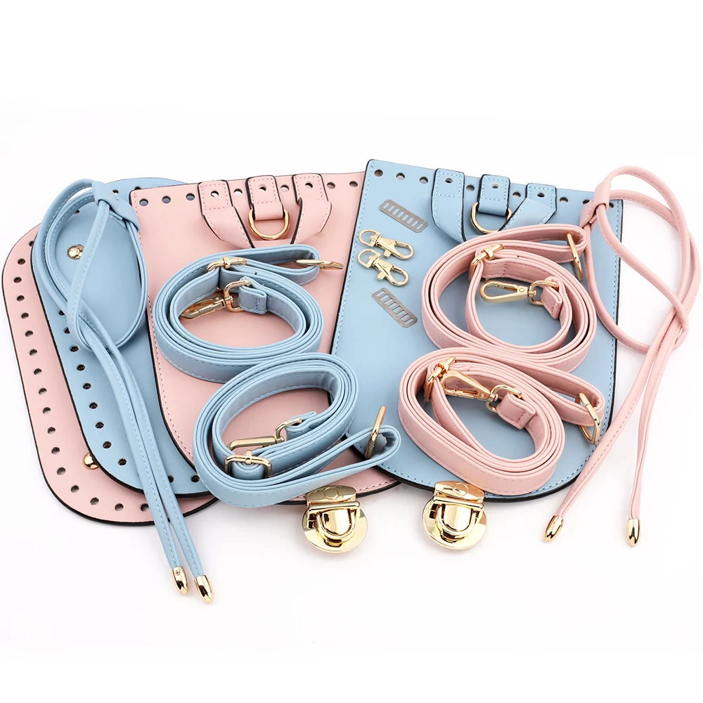 Adjustable PU Leather Bag Strap Handbag Woven Crochet Bag Bottoms For Shoulder Handbag DIY Handmade Bag Replacement Accessories