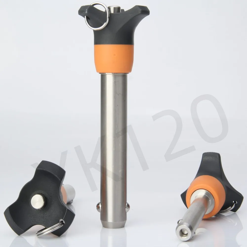 YK120 플라스틱 손잡이 푸시 버튼 안전핀, 퀵 릴리스 자동 잠금 볼 잠금 핀