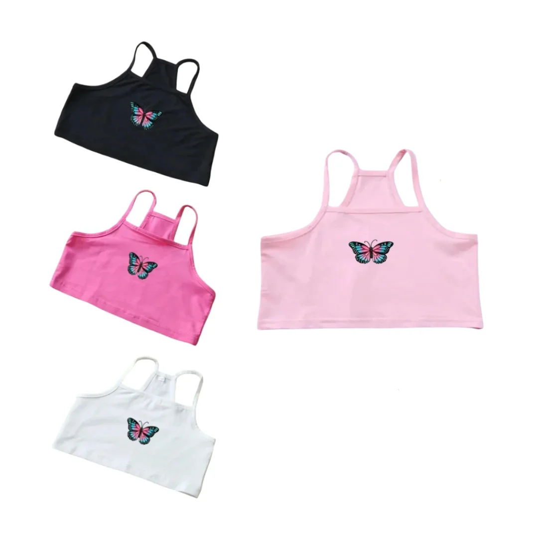 girls tank tops kids training bras baby camis children camisoles cotton shirts for girls vest butterfly underwears kids underwear kids tops women camisole tops