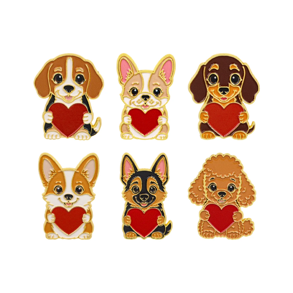 Charming Cartoon Animal Enamel Pin Brooch - Adorable Puppy Otter Design for Backpacks and Clothing Accessories