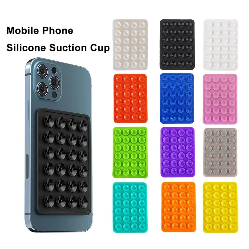 2PCS Double Side Silicone Suction Pad For Mobile Phone Fixture Suction Cup Backed Silicone Rubber Sucker Pad For Fixed