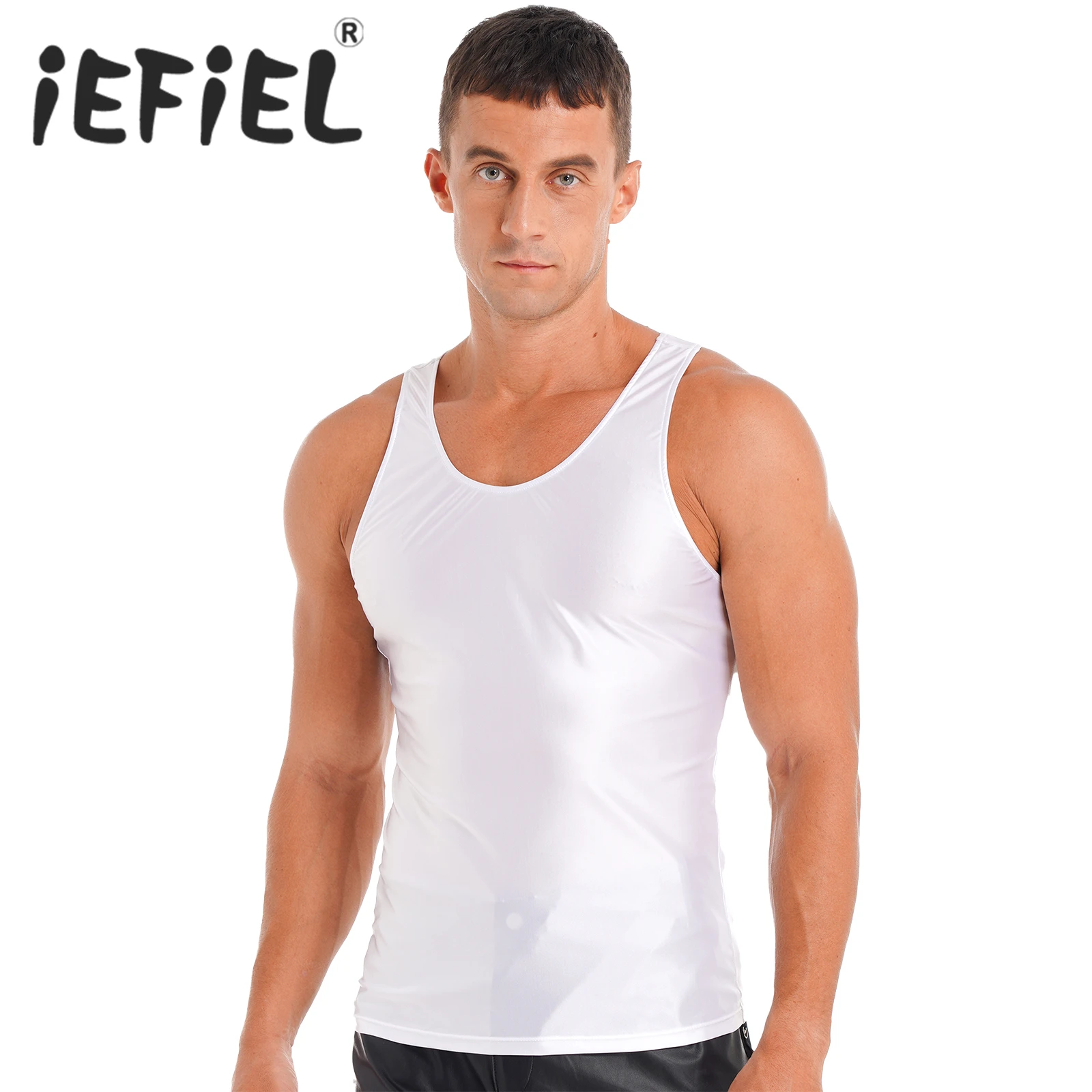 Mouwloze Tank Top Heren Mouwloze Top Met Print En Ronde Hals