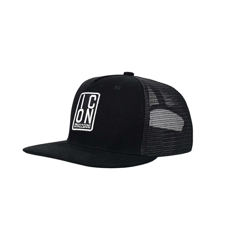 

Men Women's ICON Letters Embroidery Mesh cap Mesh Flat Brim Hat, Casual Cap, Hip Hop Snapback Caps, Bone Dad Hat, High Quality