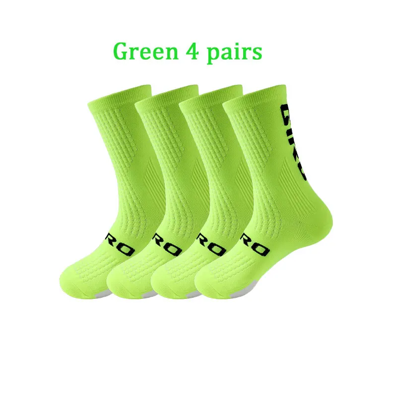 4 Paris/Set Cycling Socks New Profesional Running Socks Compression Basketball Soccer Sport Man And Woman Hiking Football White